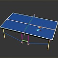 table tennis table table table tennis racket sports equipment 3d model