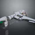 White Model Aircraft With Fuselage Wings Engine And Green Platform Design 3d model