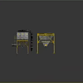 Yellow Heavy Duty Industrial Equipment Structure with Steel Support Frames Platform Ladder and Pipe Connections
