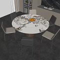 Modern Dining Table and Chair Combination 3d model