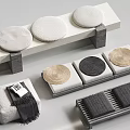 Cushion Stool Tea Stool Bench 3d model