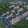 Modern Residential District Bird's Eye View Commercial Street District Small High-rise Residential Building Resettlement Community Multi-storey Residential 3d model