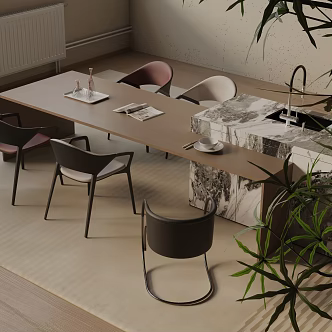Modern table combination 3d model