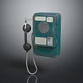 Vintage Green Wall Mounted Rotary Dial Telephone With Coin Slot Communication Digital Device