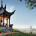 Chinese style pavilion SU model 3d model