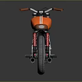 Vintage JAWA Motorcycle With Orange Body Number 19 Brown Seat And Black Tires