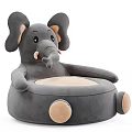Plush Elephant Shaped Children's Chair with Cute Design Soft Material for Kids Room