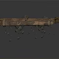 Rustic Wooden Fence Structure With Vines And Stones At The Bottom