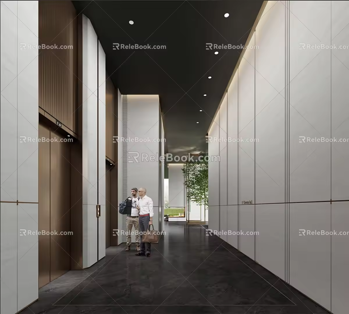 modern elevator hall lobby elevator hall 3d model