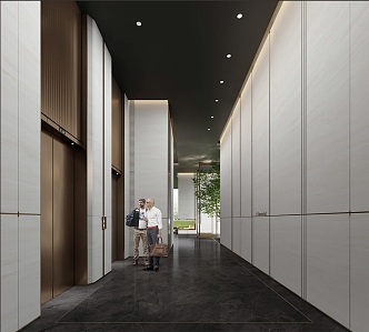 modern elevator hall lobby elevator hall 3d model