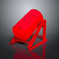 Red Industrial Drum Equipment with Metal Support Stand and Heavy Duty Structure