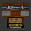 Vintage Electronic Radio With Wooden Case Knobs Dial And Speaker Grilles