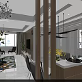 Bright White Living Dining Area With Staircase Black Railing Gray Sofa And Natural Light