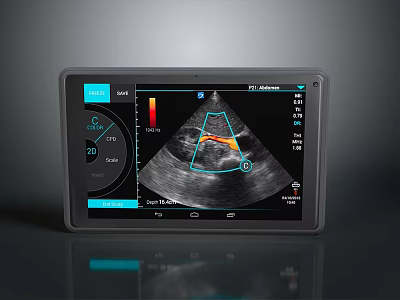 Modern Portable Tablet Device With Health Data Charts And Display Screen 3d model