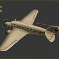 Vintage Twin Propeller Airplane Model With Beige Body Blue Stripes And Russian Flag
