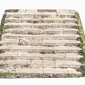 Outdoor Stone Stairs With Weathered Stone Steps And Moss Covered Edges