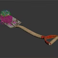 Garden Shovel With Wooden Handle And Red Grip For Planting Small Plants In Soil
