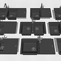 Black Double Bowl Kitchen Sinks Featuring Faucet Modern Design Multiple Styles