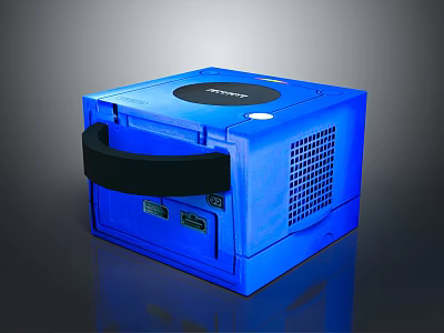 Shinco Blue Portable Wireless Entertainment Speaker With Handle And Circular Top Vent 3d model