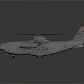Large White Transport Airplane With Four Propellers And Red Tail 3D Rendering