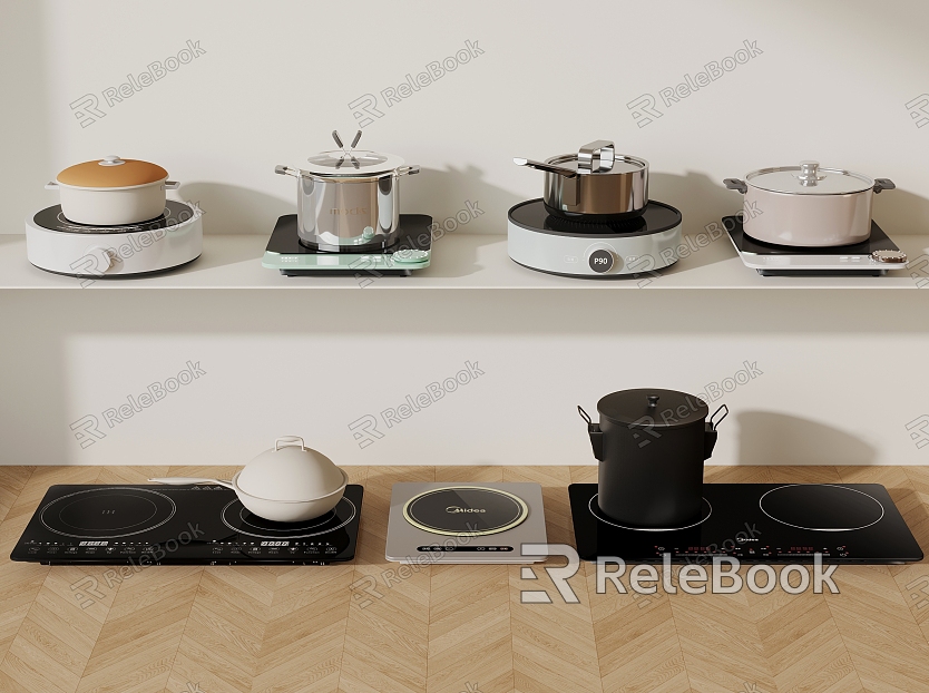 Modern induction cooker pot model