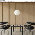 Dining table and chair combination 3d model