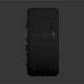 Modern Car Tire With Black Alloy Wheel And Blue Decorative Accent Stripes