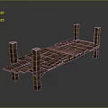 Rustic Wooden Platform With Natural Wood Planks And Support Posts Design