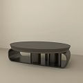 Modern Stylish Coffee Table With Circular Top And Cylindrical Support Base 3d model