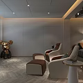 Modern Home Theater Room With Projector Large Screen Comfortable Chairs And Bear Sculpture