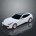Elegant White Ferrari Sports Coupe With Black Roof Red Rims Streamlined Design And Reflective Surface