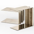 Modern Metallic Side Table With Sleek Surface And Geometric Layered Design 3d model