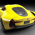Sleek Yellow Sports Car With Modern Design Black Wheels Brown Seats And Front Grille