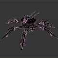 Mechanical Spider Robot With Black Body Multiple Legs And Antennas Design