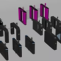Public Facility Access Control Gates With Various Security Models And Automatic Entry Functions 3d model