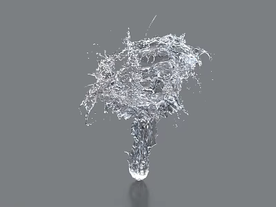 Transparent Dynamic Water Splash Crystal Glass Ornament Set for Home Decor 3d model