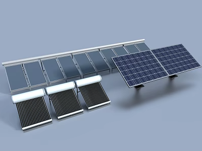 modern solar panel solar water heater solar photovoltaic panel 3d model