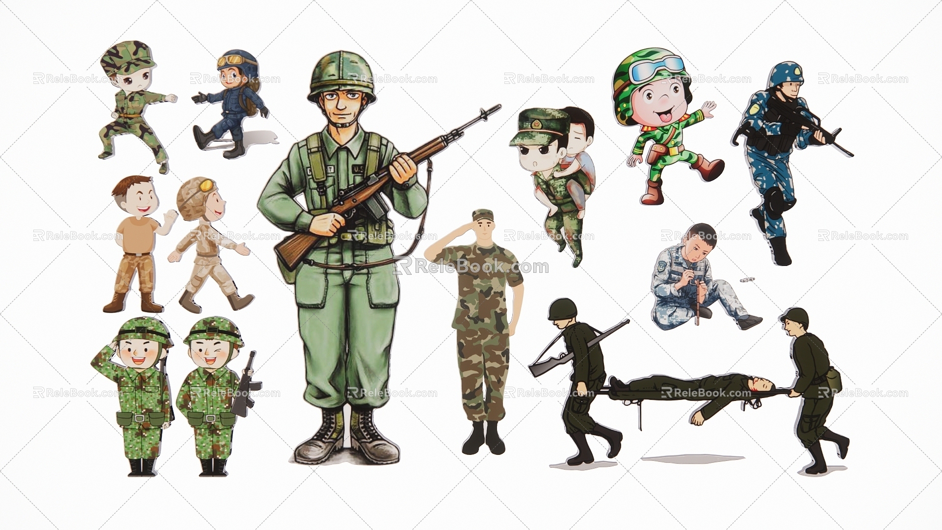 2D Camouflage Suit Soldier Warrior Silhouette 3d model