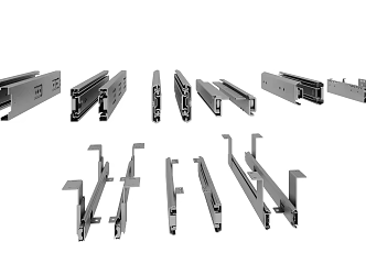 Drawer slide drawer slide track pull rail hardware 3d model