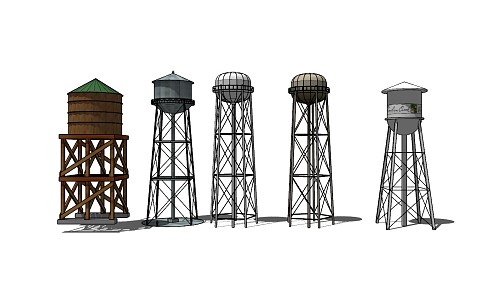 modern water tower 3d model