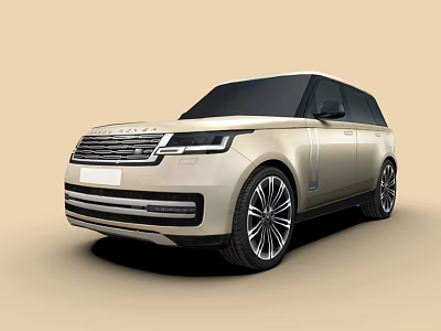 Light Gold Range Rover SUV With Modern Front Design And Large Alloy Wheels 3d model