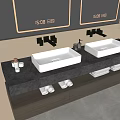 Modern Bathroom Vanity Cabinet With Double Sink LED Backlit Mirror Gray Storage Stone Countertop