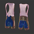 Back View Of Cycling Bib Shorts With Blue Black Design And Brand Logos