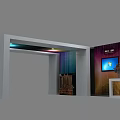 Modern Exhibition Booth Design With Colorful Lighting And Digital Screen