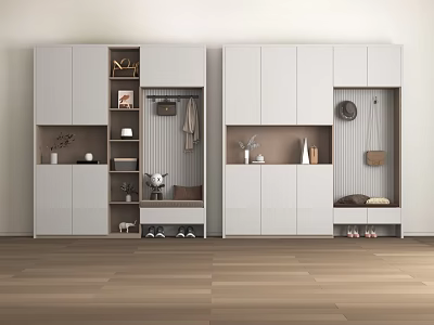 Shoe Cabinet Combination White Wooden Shoe Cabinet Hallway Shoe Cabinet Storage Cabinet Coat Cabinet 3d model