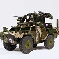 Tactical Utility Vehicle With Camouflage Paint Mounted Missile Launchers And Machine Guns