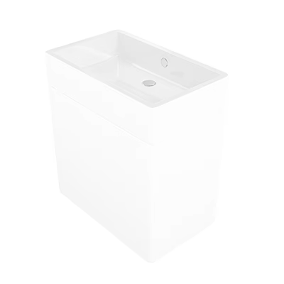 Modern White Standalone Washbasin With Sleek And Compact Design For Bathroom 3d model