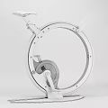 Modern Fitness Bike with Circular Metal Frame and Black Seat Design
