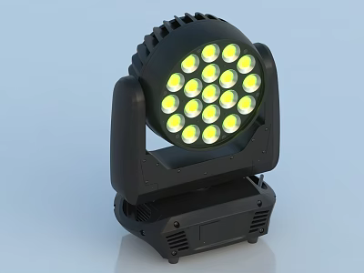 Black Stage Decorative Light With Multiple LED Bulbs And Professional Lighting Fixture 3d model