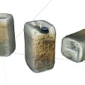 Industrial Equipment Three Old Rusty Metal Drums for Industrial Storage